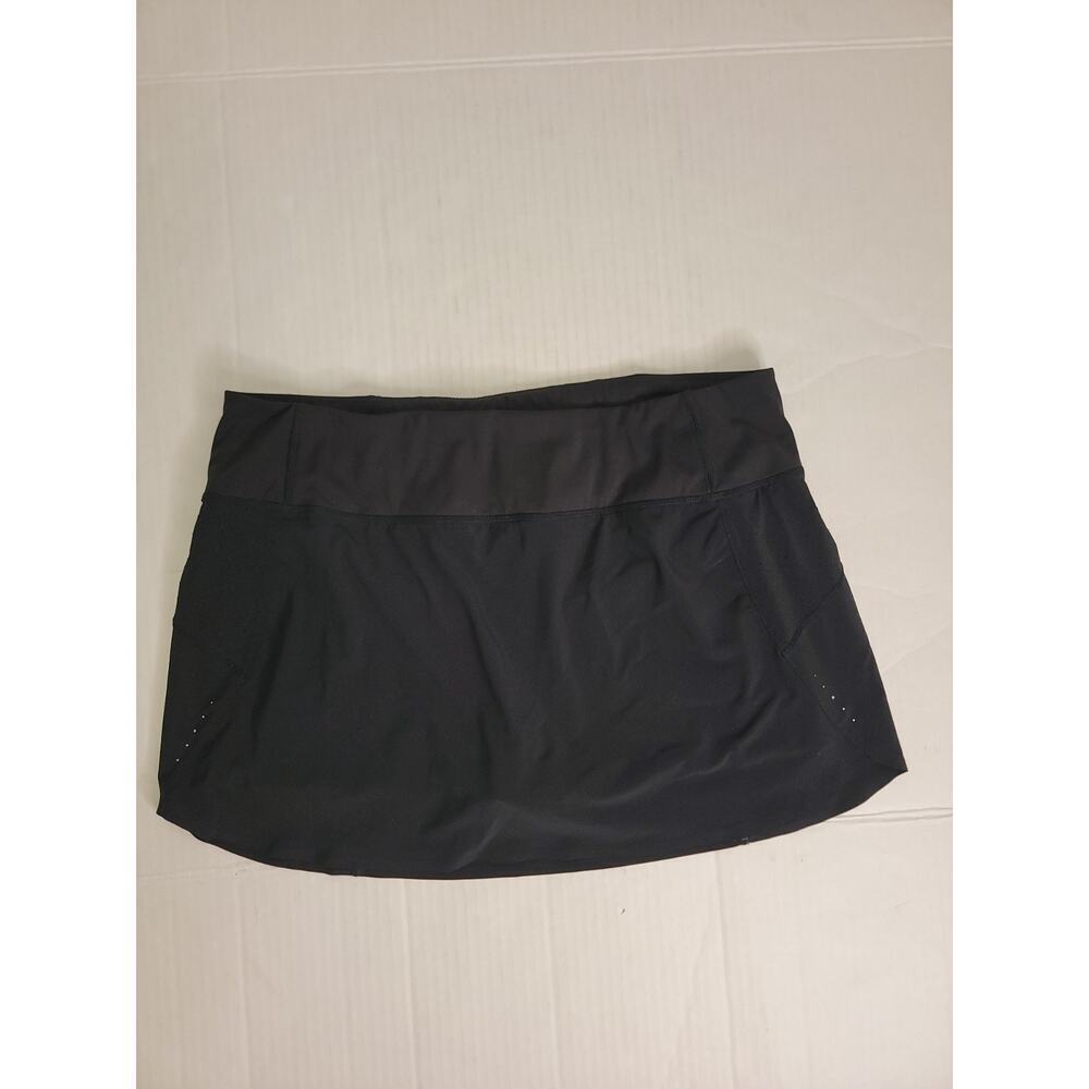 Athleta Skirt Skort Womens Size Large Run With It 14" Jupe Short Zip Tennis